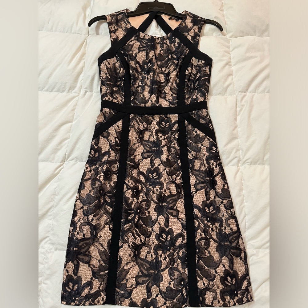 Gianni bini black lace formal cocktail dress